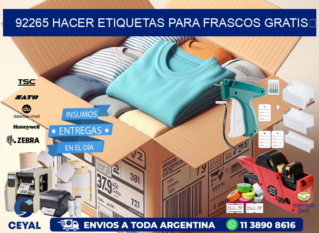 92265 Hacer etiquetas para frascos gratis 